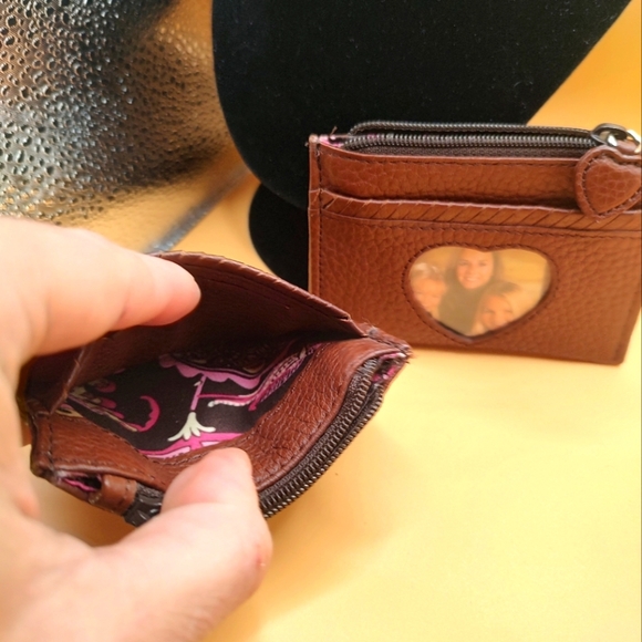 Brighton TWO Coin/ID Holder Brown Pebble Leather Design! - Picture 2 of 9